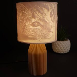 Leuchtende Bildlicht Lithophanie Lampe mit Katzenfoto als Geschenk fuer Tierliebhaber